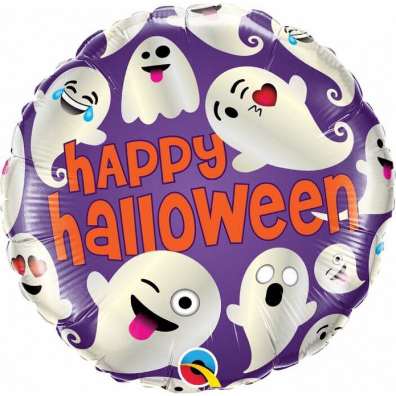 Emoji Ghosts Halloween Foil Balloons - Cattex