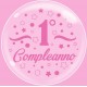 Palloncini 24 Pollici Bubble Trasparenti Con Stampa Primo Compleanno In Rosa by Cattex