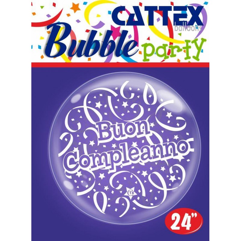 Palloncini 24 Pollici Bubble Trasparenti Buon Compleanno - Cattex