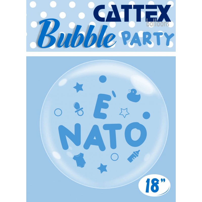 Cattex - Palloncini Bubble Trasparenti Da 18 Pollici Con Stampa è Nato