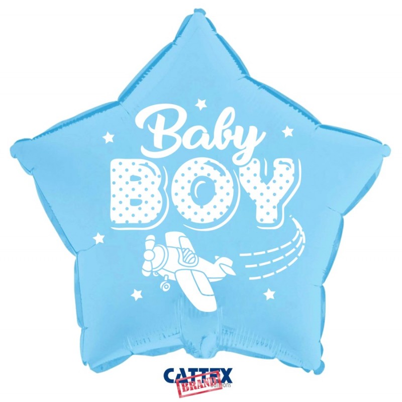 Cattex - Palloncini Mylar Baby Boy Aeroplano (18”)