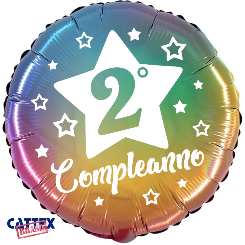 Cattex - Mylar Balloons 2nd Birthday Stars (18”)