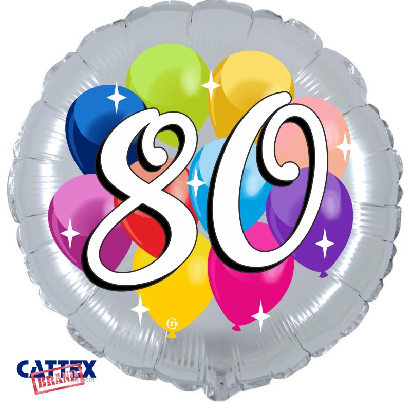 Cattex - Palloncini Mylar 80 anni Party (18”)