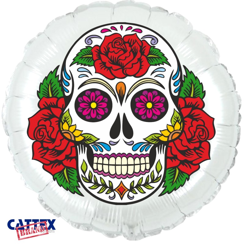 Cattex - Mylar Balloons Sugar Skull Roses (18”)