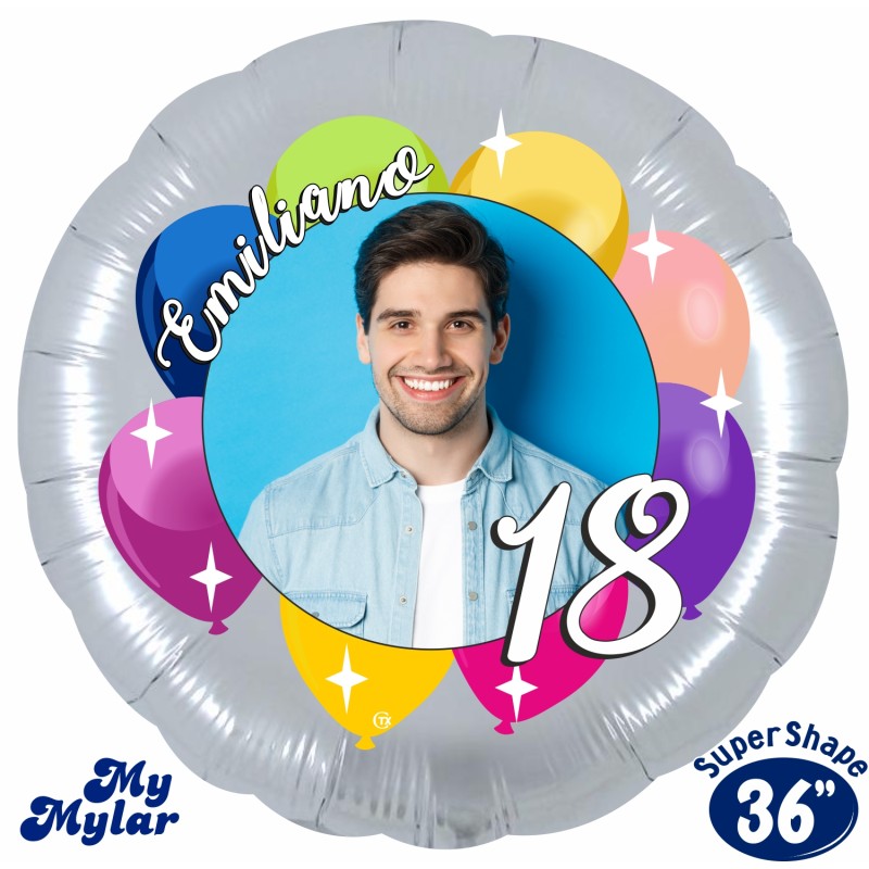 Cattex - Mylar Balloons 18 Years Photo Supershape (36”)(PM/MM009)