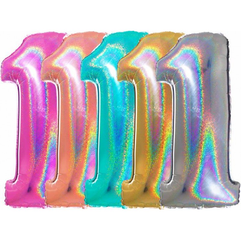 Cattex - Palloncini Mylar Numero 1 Colori Glitter