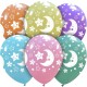 Cattex 12 Inch Assorted Moon And Stars Balloons In 20 Piece Bags