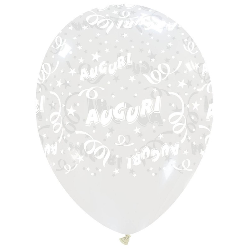 Cattex 12 Inch Clear Auguri Balloons In 20 Piece Bags