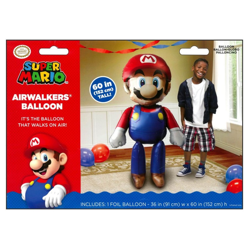 Cattex Super Mario Shaped Airwalker Foil Balloons
