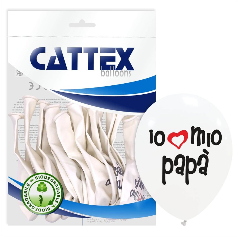 Cattex 12 Inch Love My Dad White Balloons In 20 Piece Bags