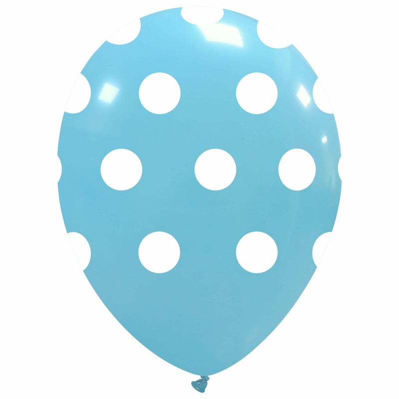 13 Inch Balloons With White Polka-Dots (100pcs)