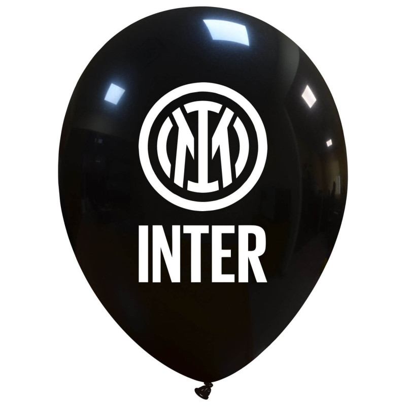 Cattex 12 Inch black and blue balloons with official inter club crest
