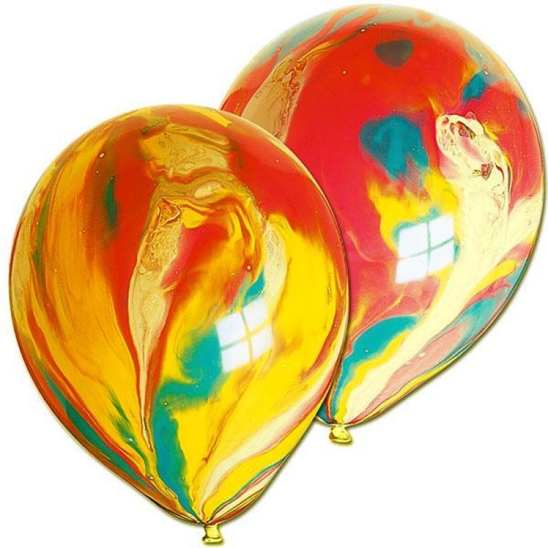 12 Inch Balloons Marbled Colors (Cattex)