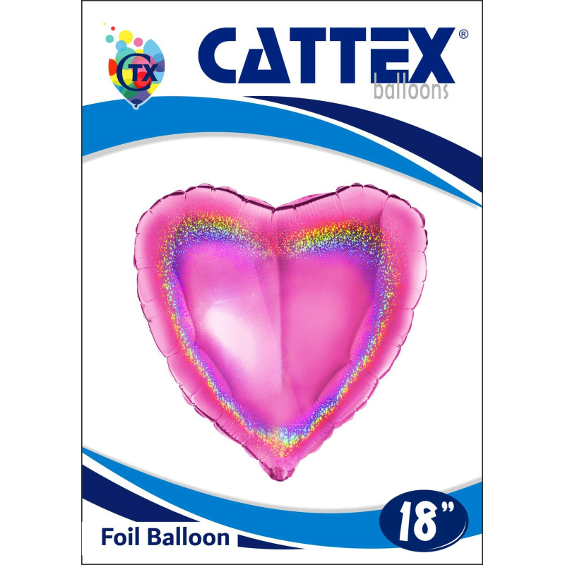 Cattex - Glitter Colored Heart Shaped Foil Balloons