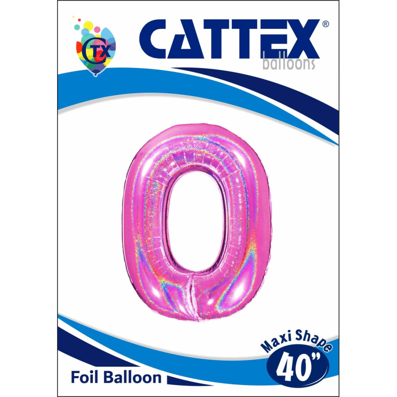 Cattex - Palloncini Mylar Numero 0 Colori Glitter