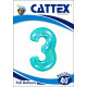 Cattex - Palloncini Mylar Numero 3 Colori Glitter